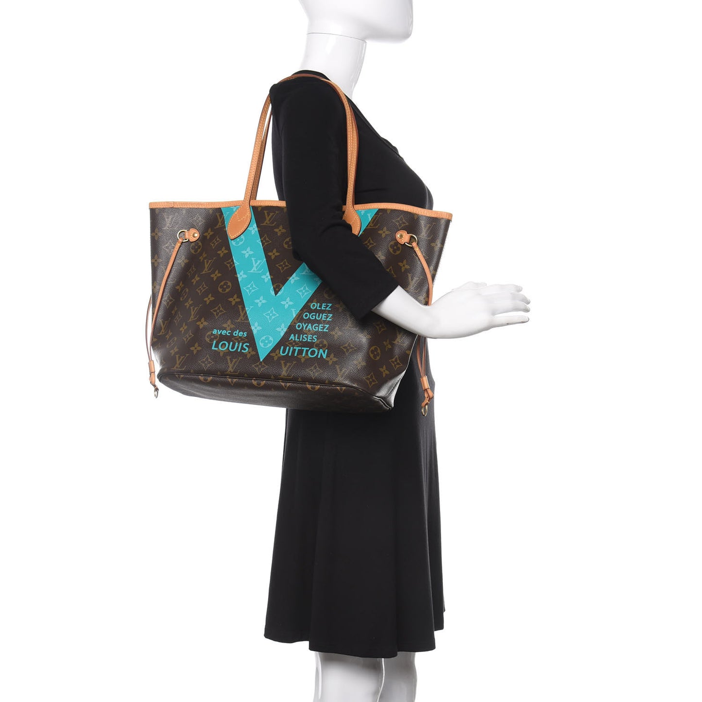 Monogram V Neverfull MM Turquoise