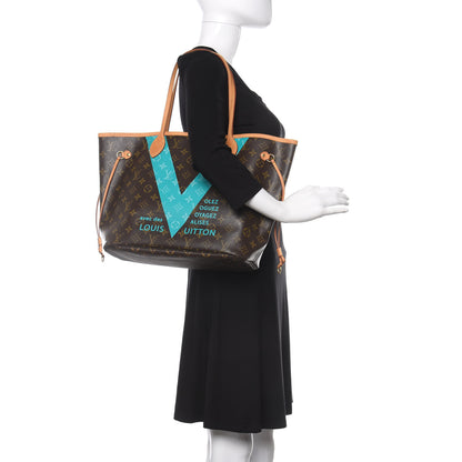 Louis Vuitton Monogram V Neverfull MM Turquoise 2 of 11