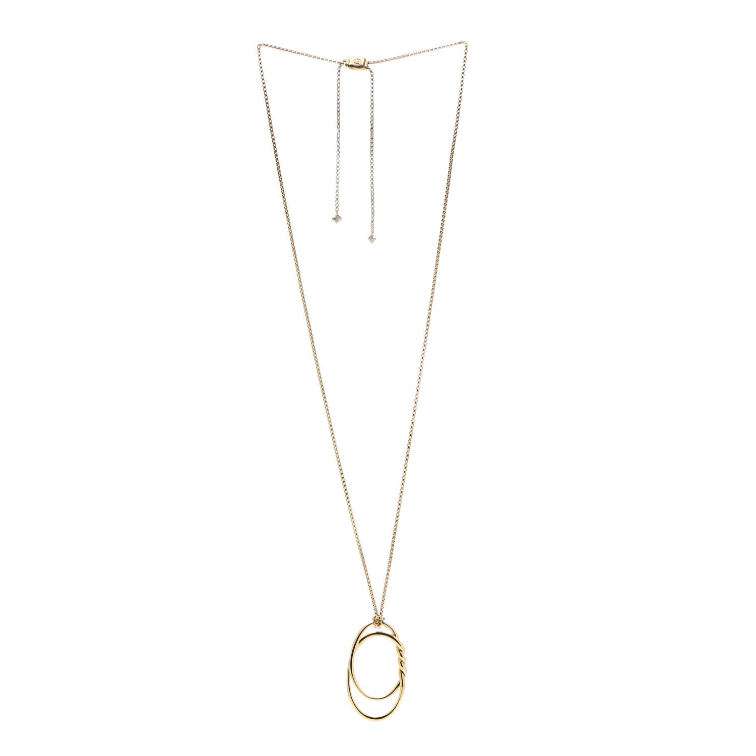 David Yurman 18K Yellow Gold 47mm Continuance Pendant Necklace 3 of 6