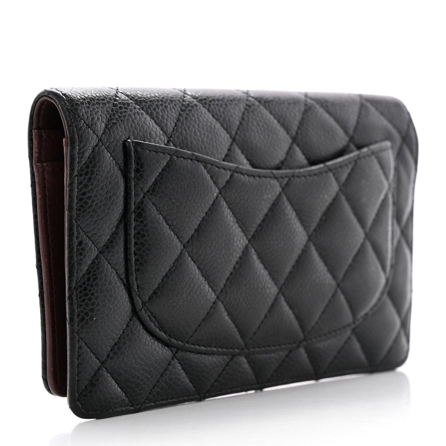 Caviar Quilted Yen Wallet Black