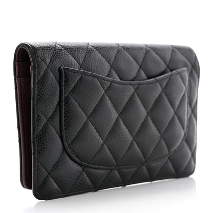 Chanel Caviar Quilted Yen Wallet Black 3 of 13