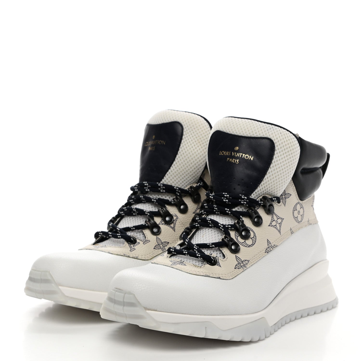Louis Vuitton Calfskin Monogram Mens Ankle Boots 8 White 3 of 12