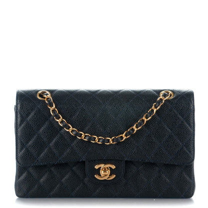 Chanel Caviar Quilted Medium Double Flap Navy 1 of 8