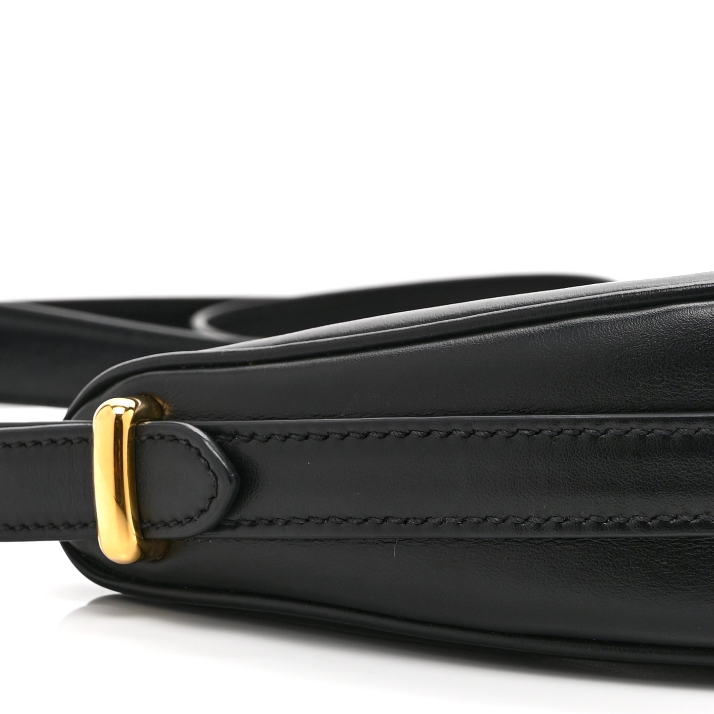 Soft Calfskin Arque Shoulder Bag Black