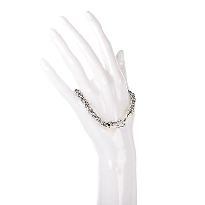 David Yurman Sterling Silver 14K Yellow Gold 6mm Wheat Chain Bracelet 2 of 4