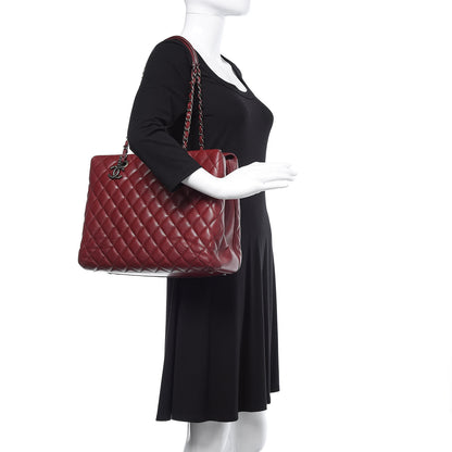 Chanel Caviar Quilted City Shopping Tote Dark Red 2 of 12