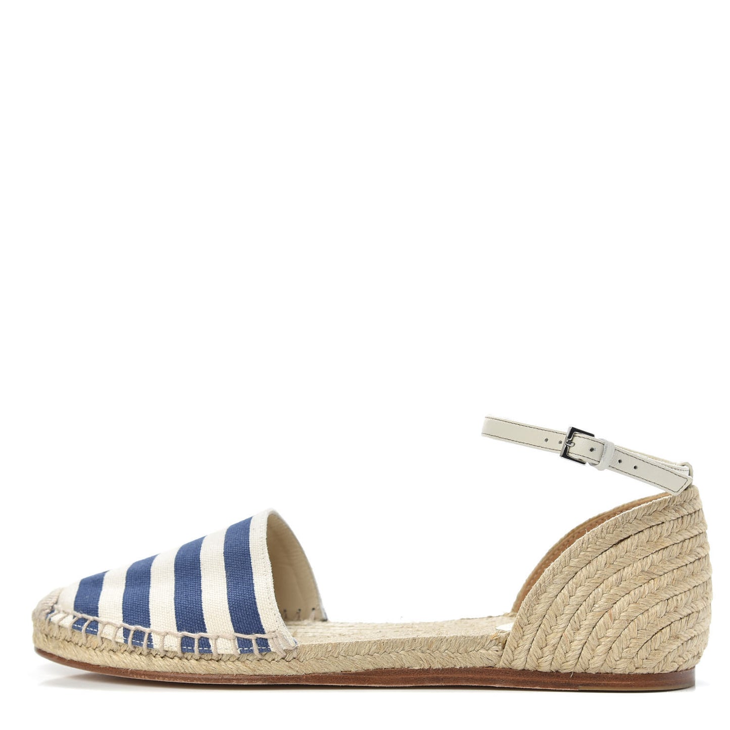 Canvas Striped Espadrilles 37.5 Blue White
