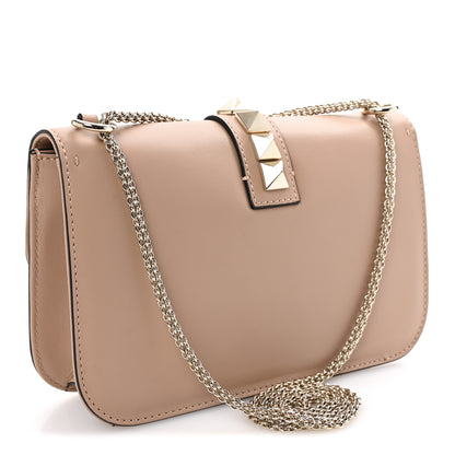 Valentino Garavani Vitello Medium Glam Lock Rockstud Flap Poudre 3 of 10