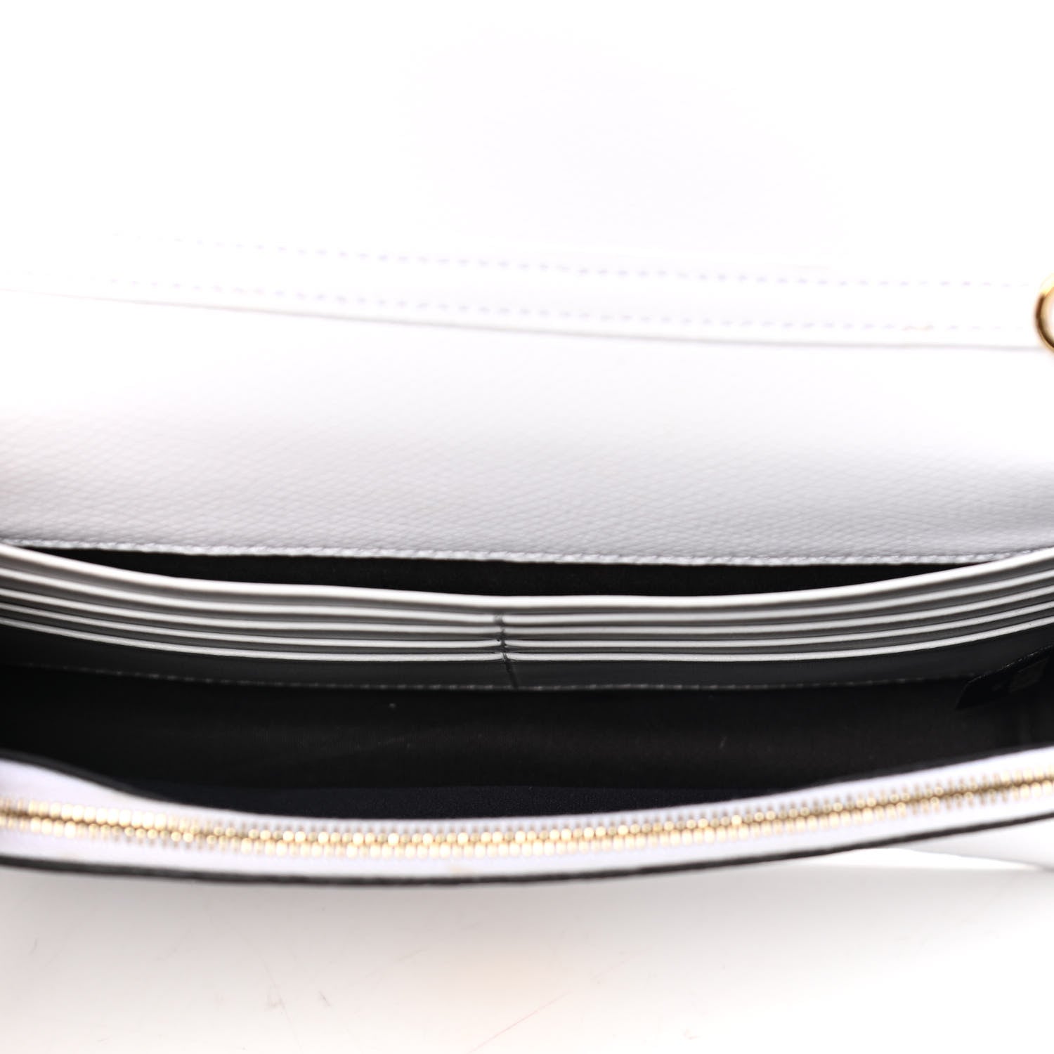 Fendi Vitello Cruise F is Fendi FF 1974 Embossed Medium Envelope Wallet On Chain Optical White Maya Black 13 of 16