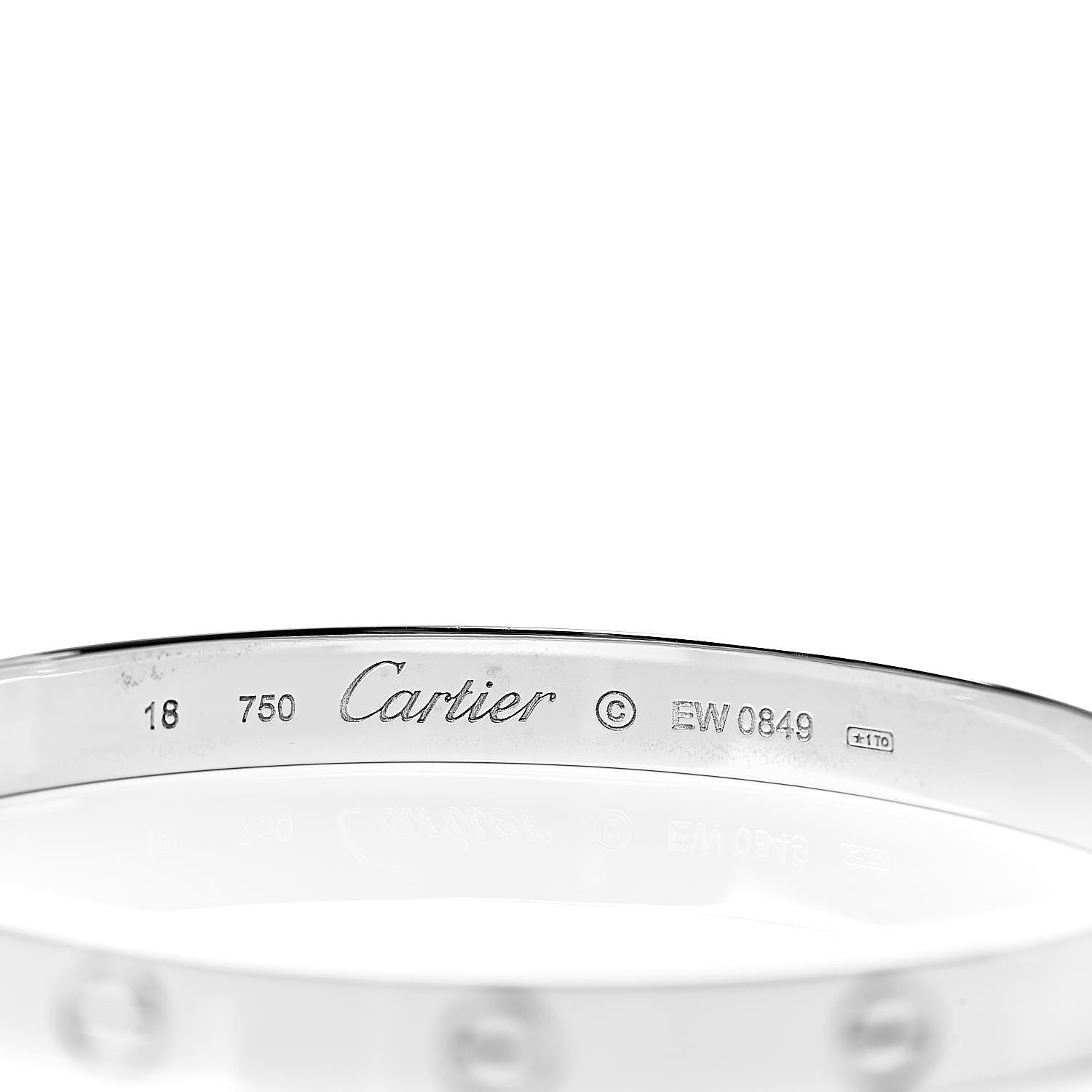 Cartier 18K White Gold LOVE Bracelet 18 4 of 4