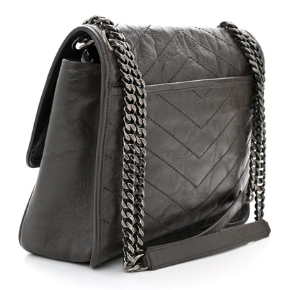 Saint Laurent Crinkled Calfskin Matelasse Monogram Medium Niki Chain Satchel Pebble 3 of 11