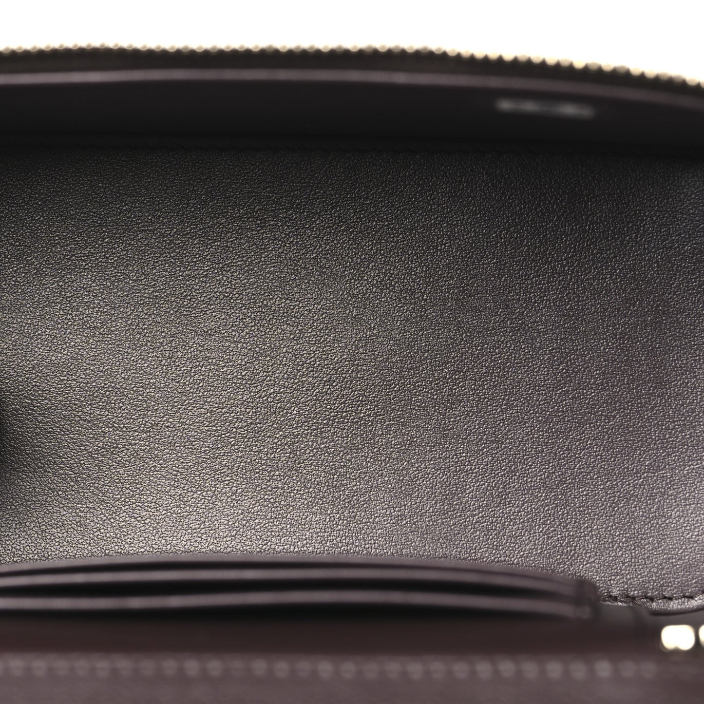 Caviar Quilted Top Handle Long Vanity Dark Brown