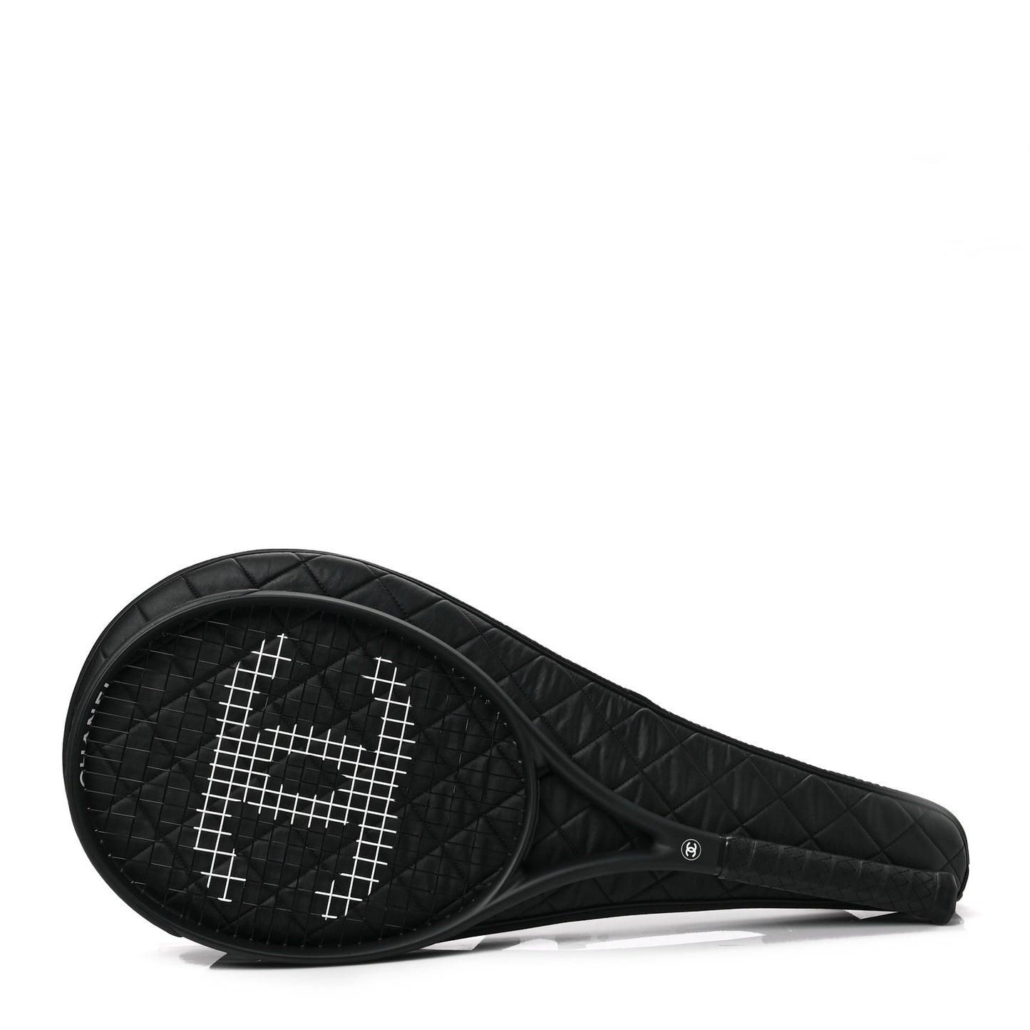 Tennis Racquet and Nylon Quilted Cover Black