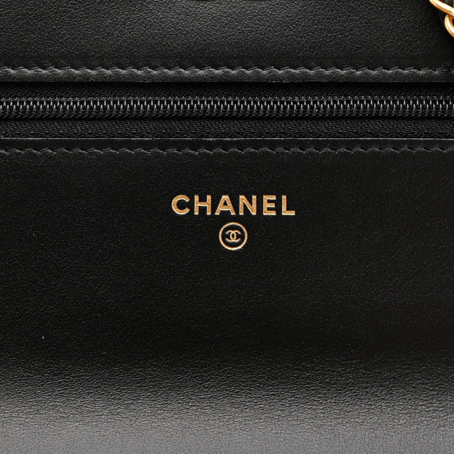 Chanel Calfskin Quilted Perfect Fit Wallet On Chain WOC Black 6 of 12