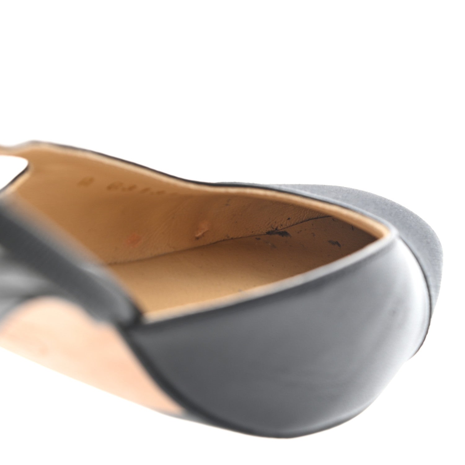 Chanel Goatskin Grosgrain Cap Toe CC Slingback Pumps 39.5 Black 9 of 12