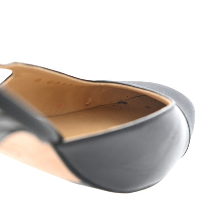 Chanel Goatskin Grosgrain Cap Toe CC Slingback Pumps 39.5 Black 9 of 12