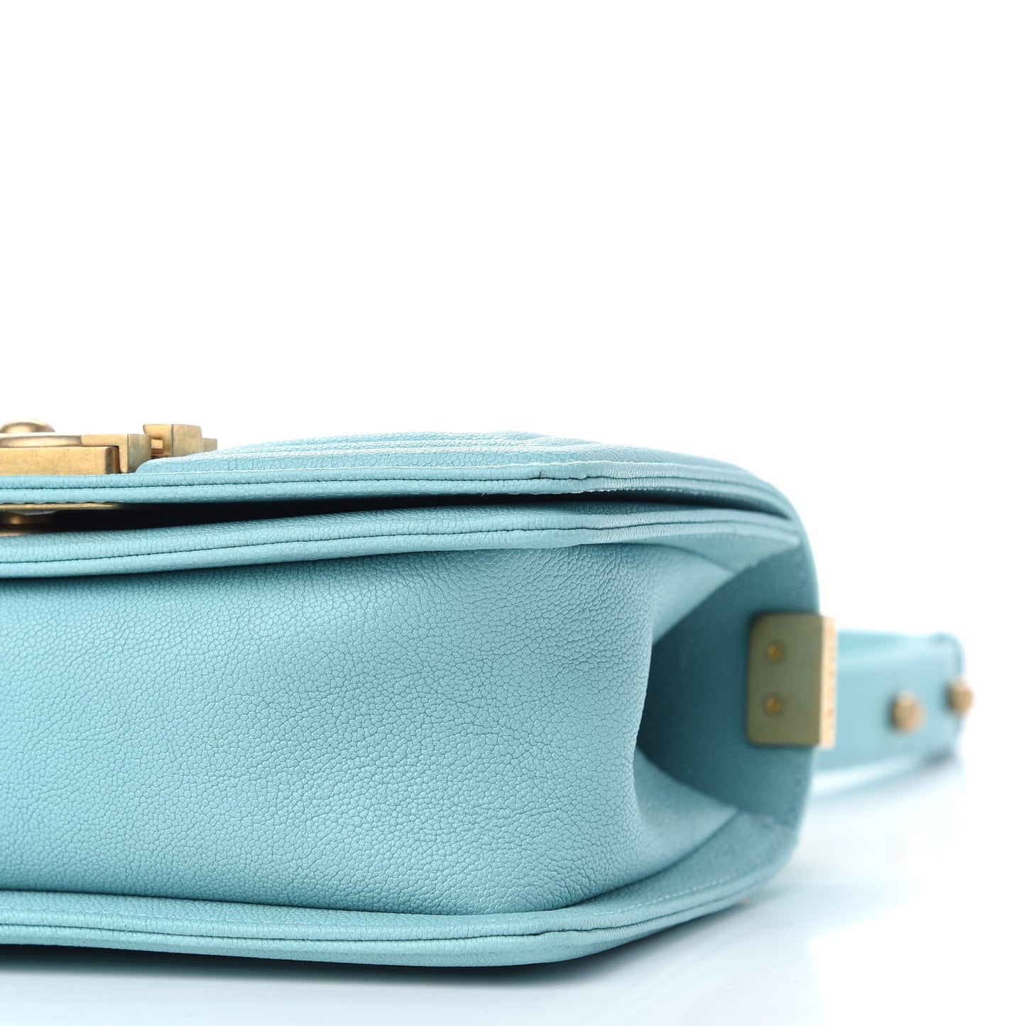 Caviar Quilted Small Boy Flap Light Blue