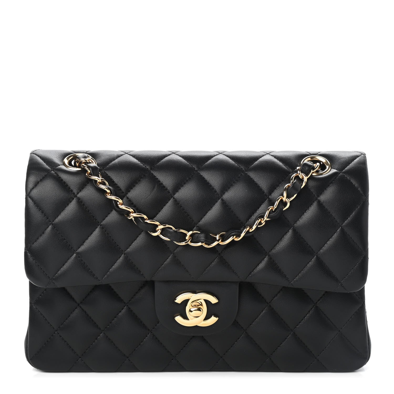 Chanel Lambskin Quilted Small Double Flap Black 1 of 8