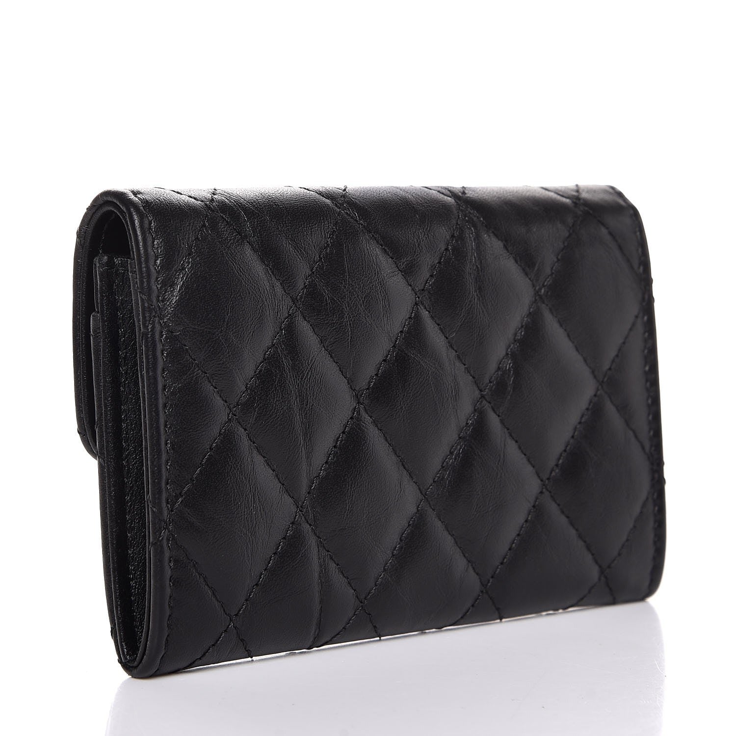Chanel Aged Calfskin Quilted Reissue Flap Card Holder So Black 3 of 9