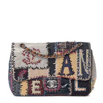 Chanel Denim Tweed Patchwork Jumbo Single Flap Multicolor 1 of 21