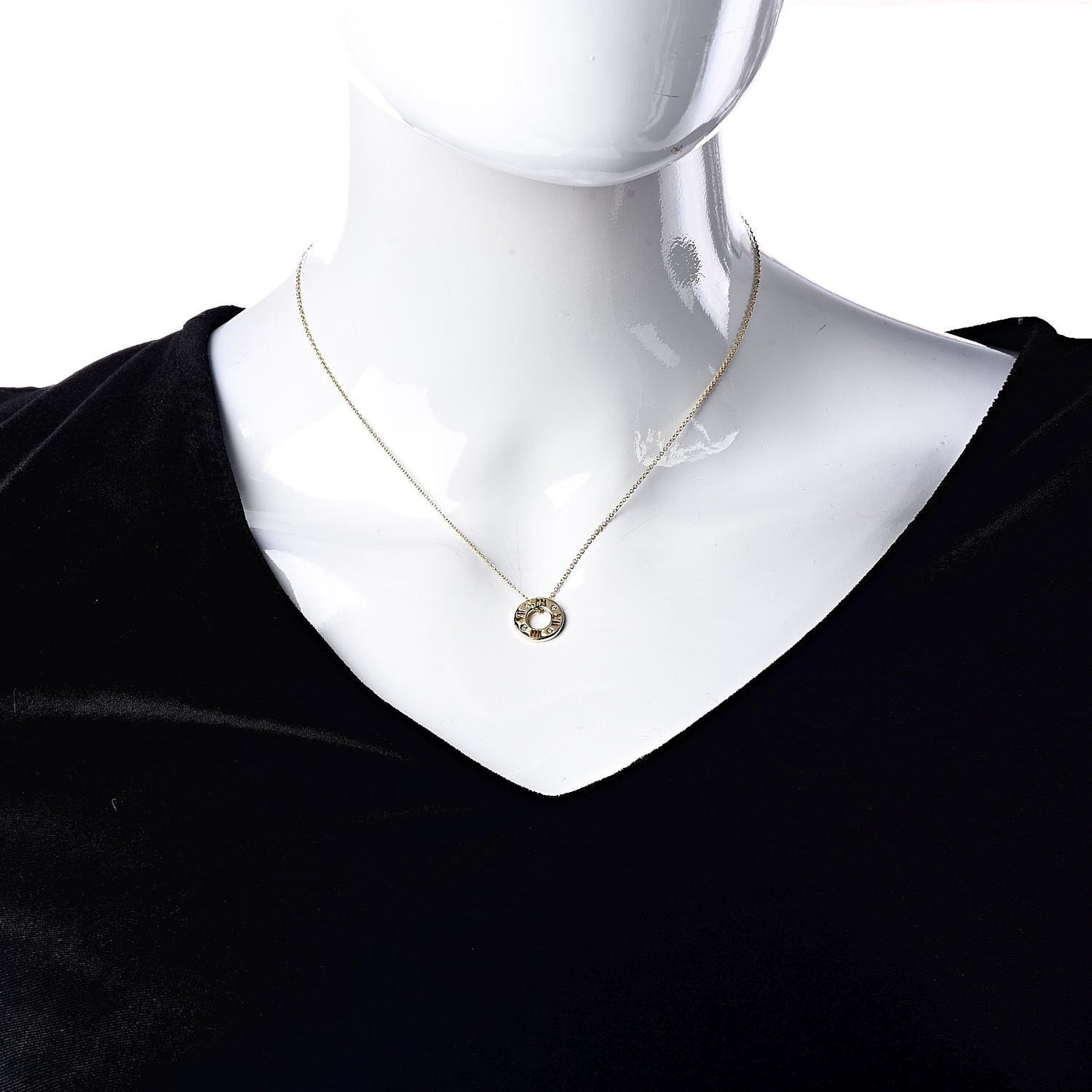 18K Yellow Gold Diamond Atlas Pierced Pendant Necklace