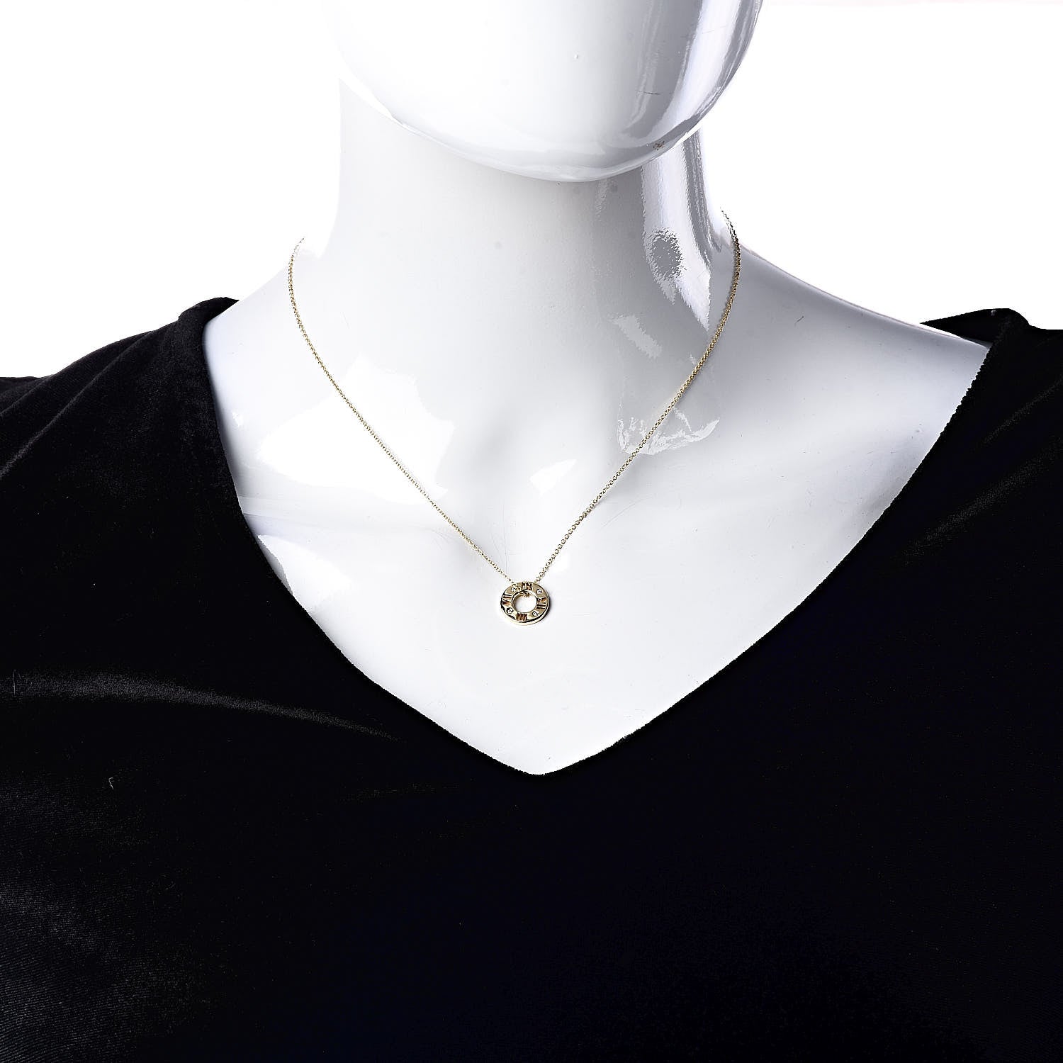 Tiffany 18K Yellow Gold Diamond Atlas Pierced Pendant Necklace 2 of 6