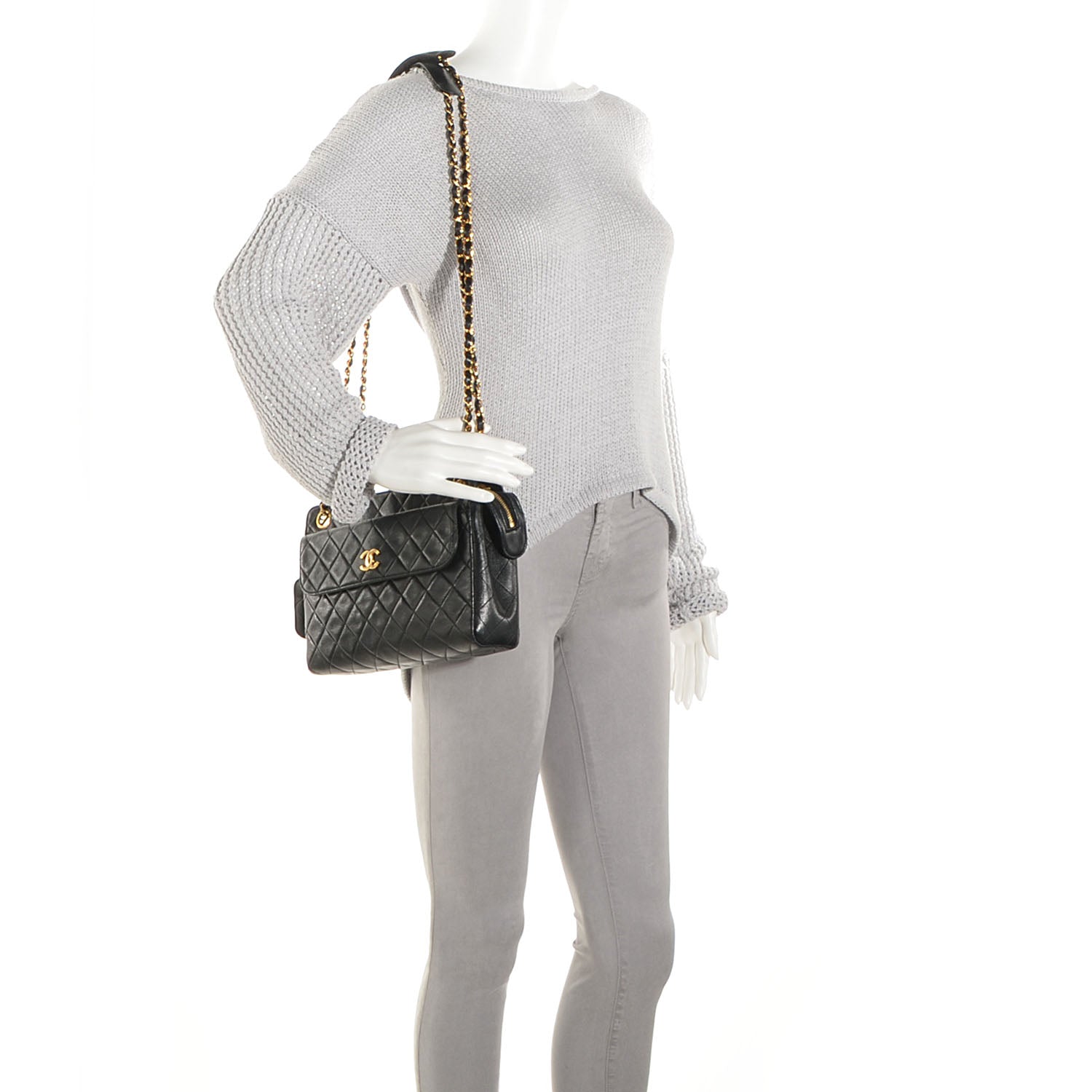 Chanel Lambskin Shoulder Bag Black 2 of 8