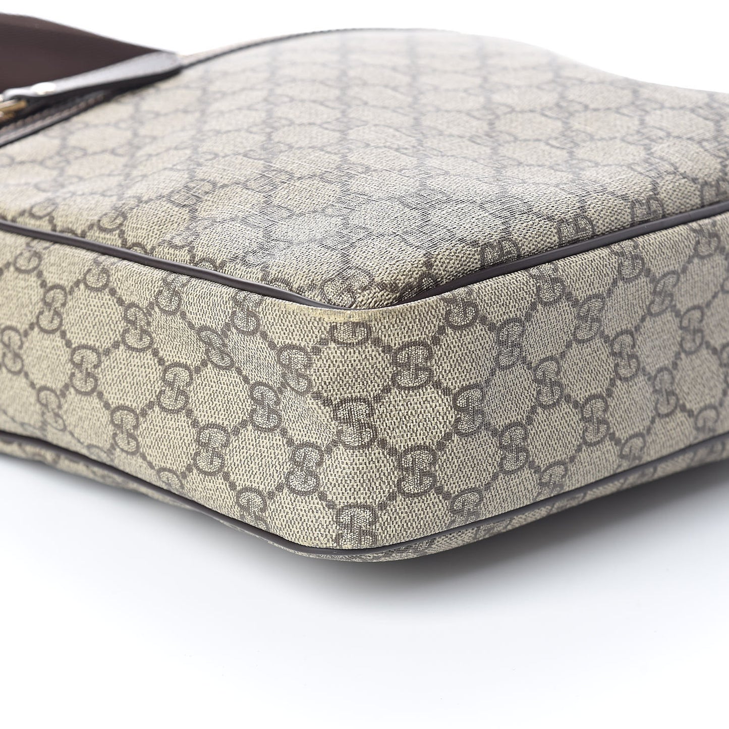 GG Plus Monogram Selleria Calfskin Medium Messenger Bag Beige Ebony Cocoa Dark Chocolate