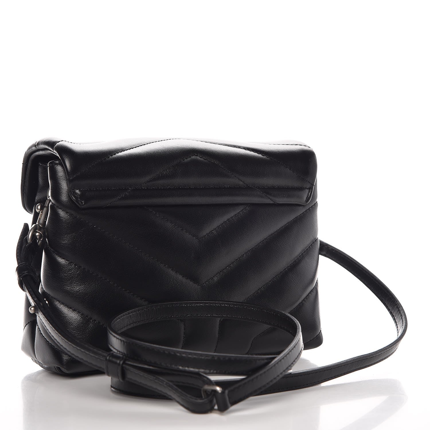 Saint Laurent Calfskin Y Quilted Monogram Toy Loulou Crossbody Bag Black 3 of 7