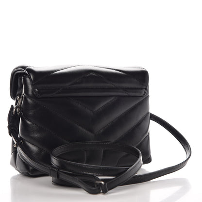 Saint Laurent Calfskin Y Quilted Monogram Toy Loulou Crossbody Bag Black 3 of 7