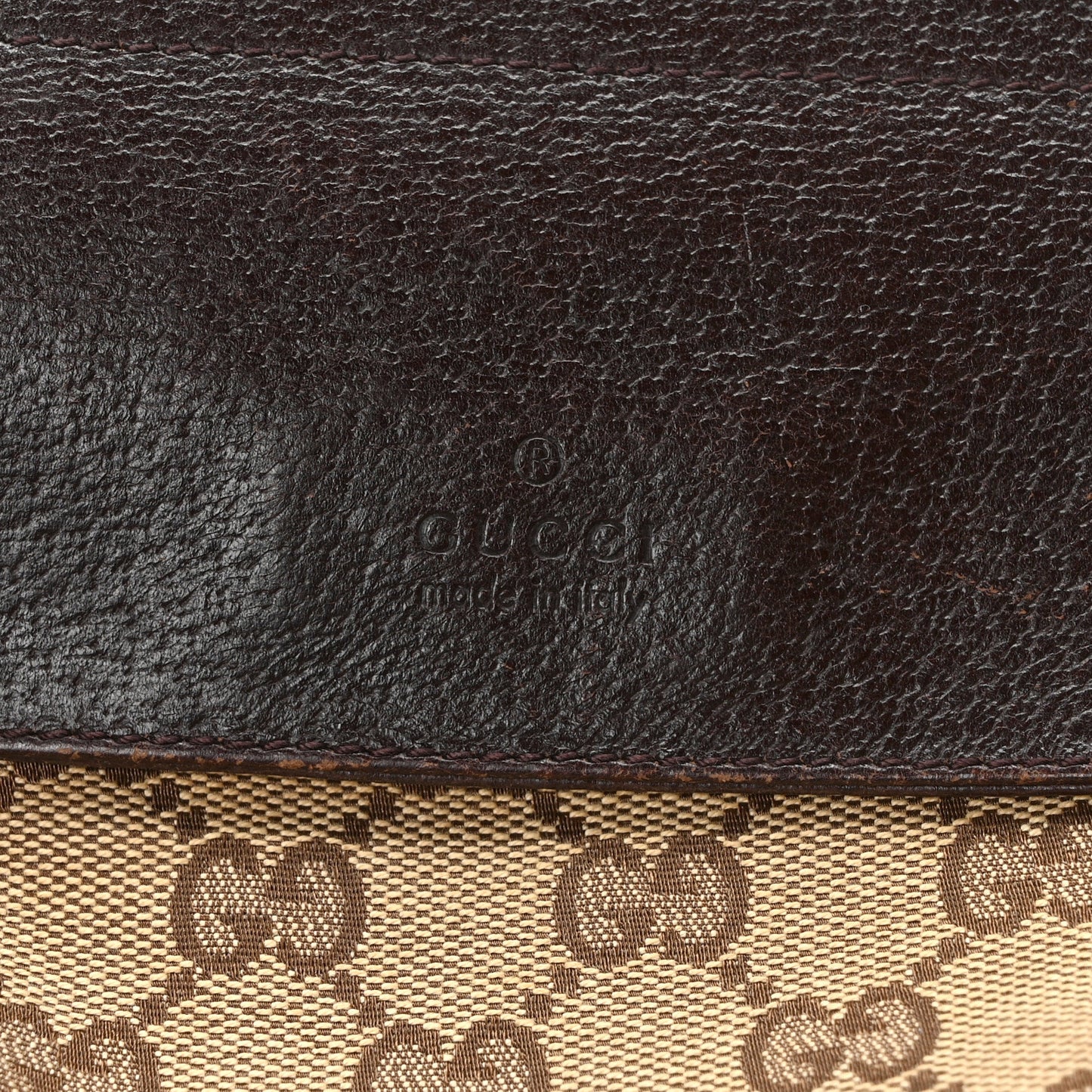 GG Monogram Double Pocket Belt Bag Dark Brown