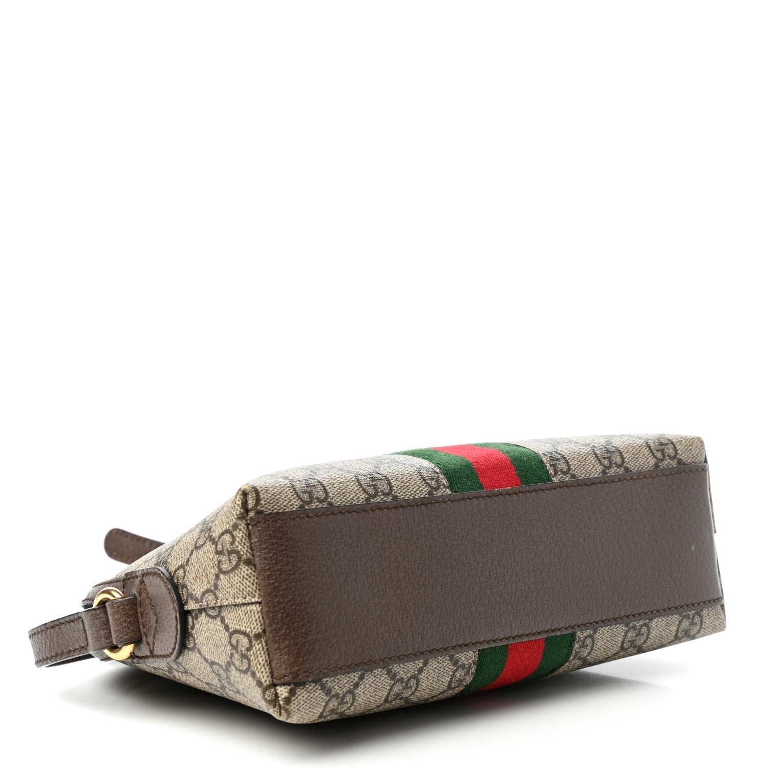 Gucci GG Supreme Monogram Textured Dollar Calfskin Web Small Ophidia Dome Shoulder Bag Beige Ebony New Acero 5 of 10