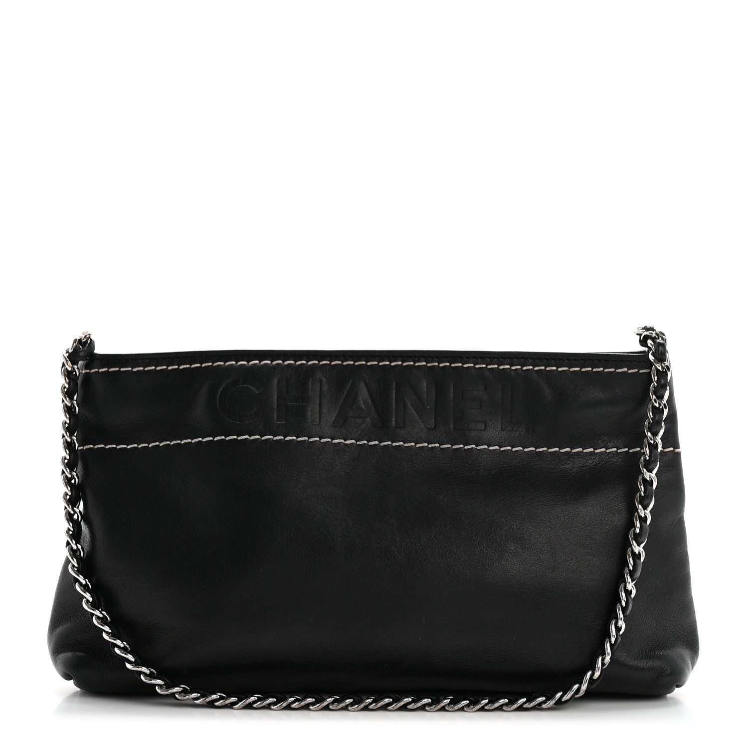 Chanel Lambskin Lax Pochette Black 1 of 9