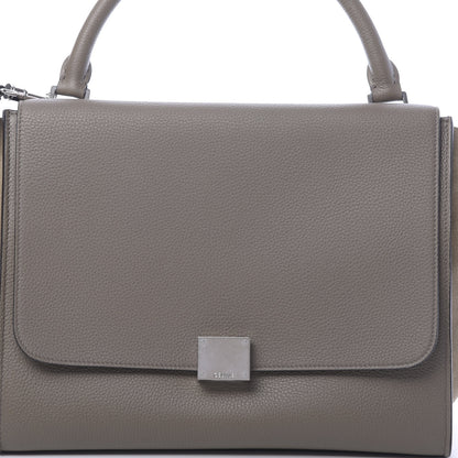 Celine Drummed Calfskin Suede Medium Trapeze Souris 7 of 9