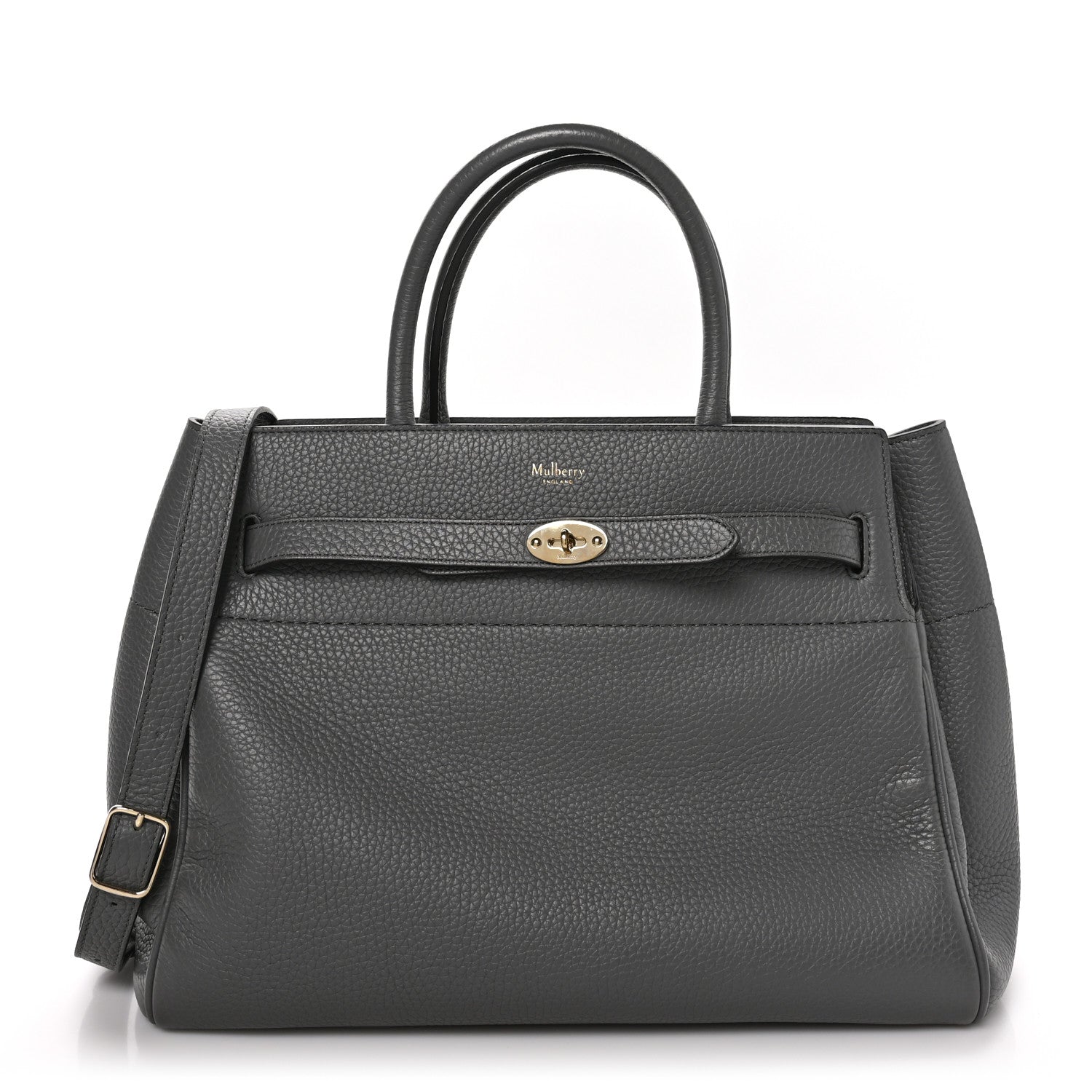 Mulberry Heavy Grain Belted Bayswater Tote Charcoal 1 of 11