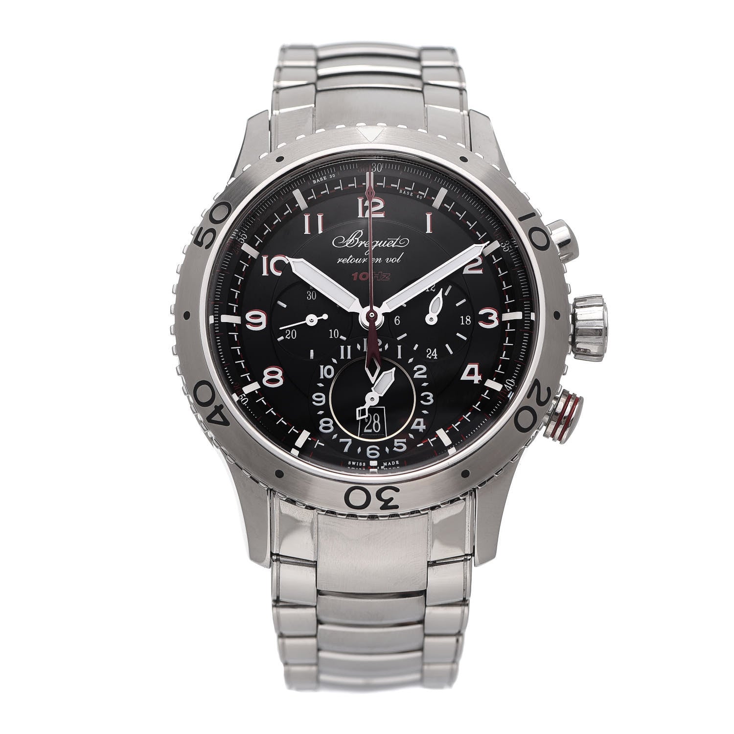 Breguet Stainless Steel 44mm Type XXII Flyback Chronograph Automatic Watch Black 3880ST/H2/SXO 1 of 6