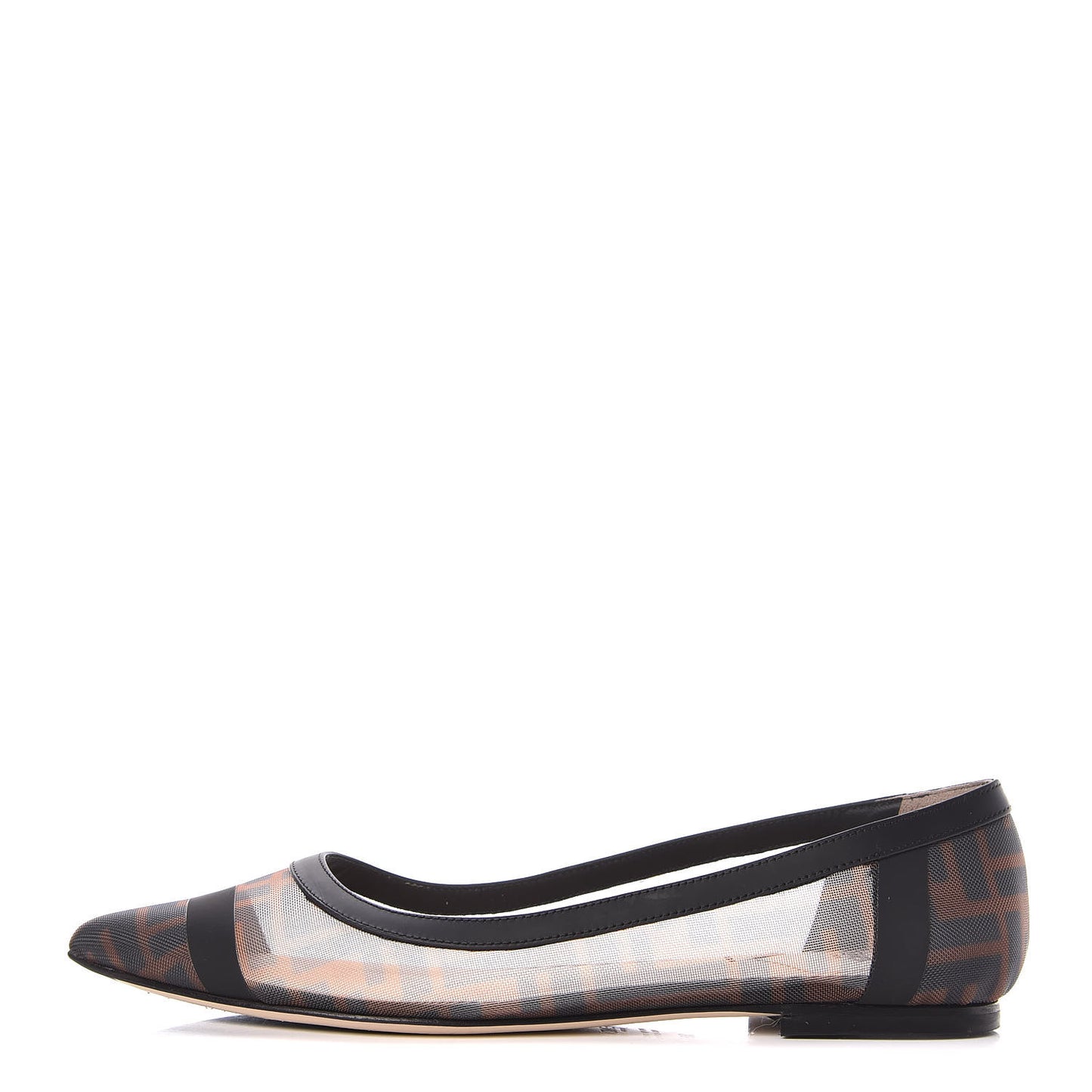 Mesh FF Skimmer Ballerina Flats 38 Tobacco Moro Black