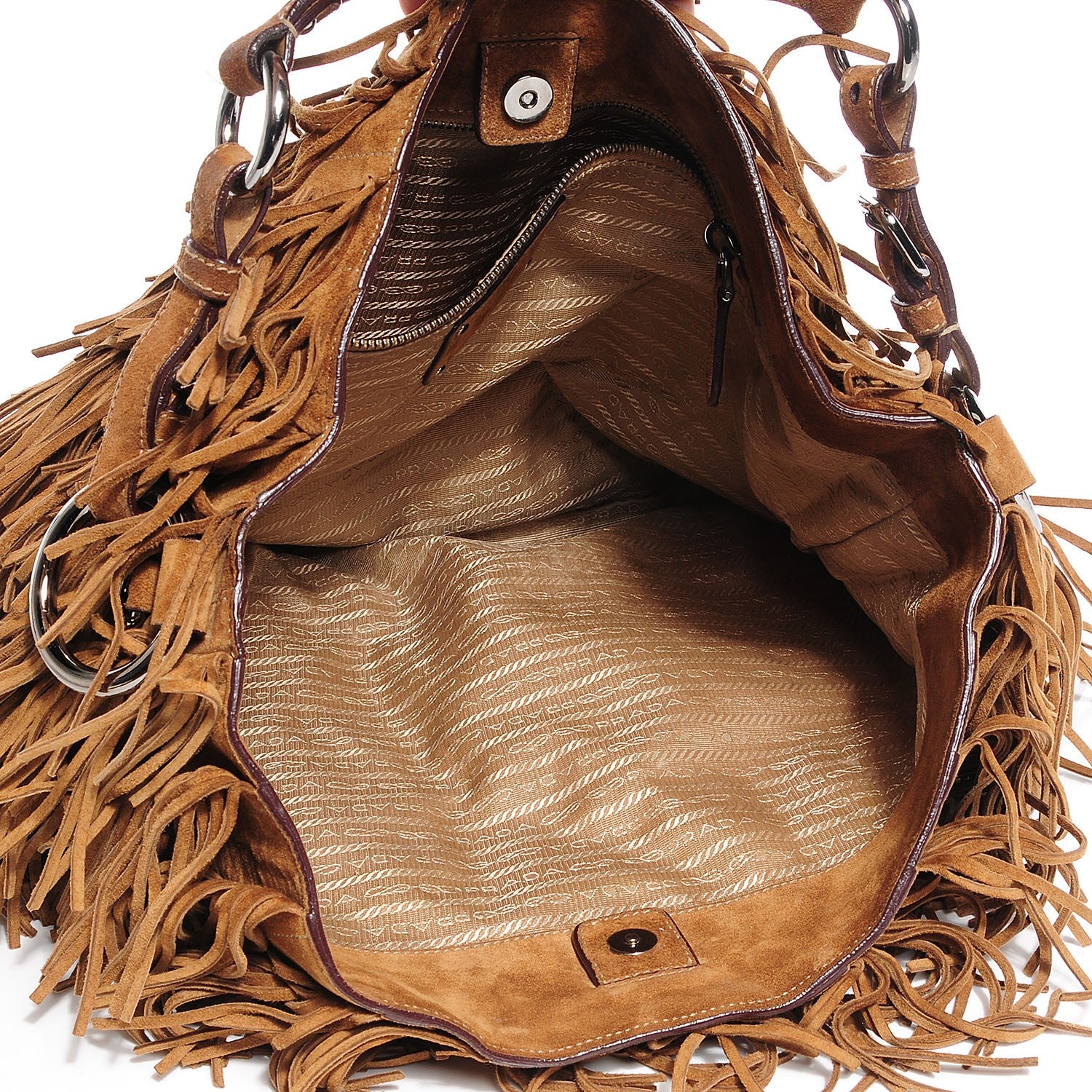 Prada Suede Fringe Hobo 5 of 10