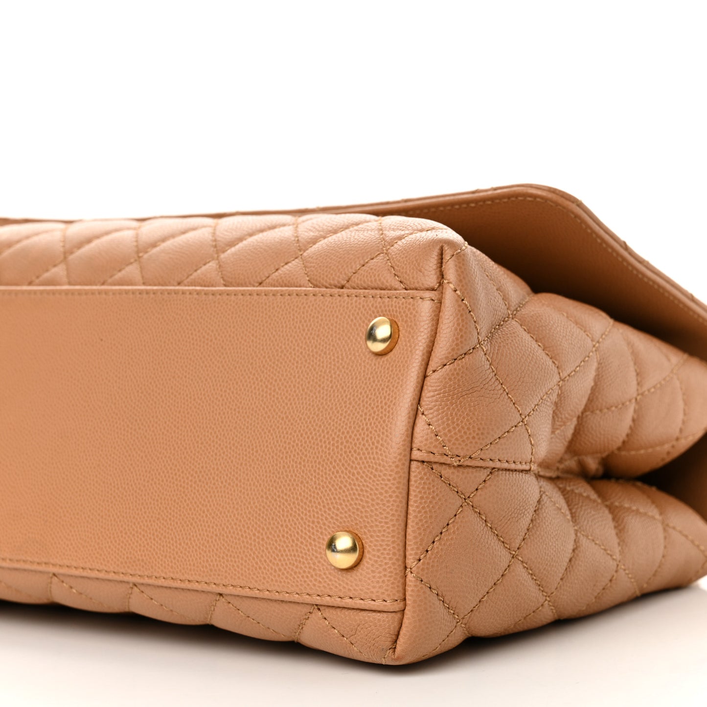 Caviar Quilted Small Coco Chain Handle Flap Brown