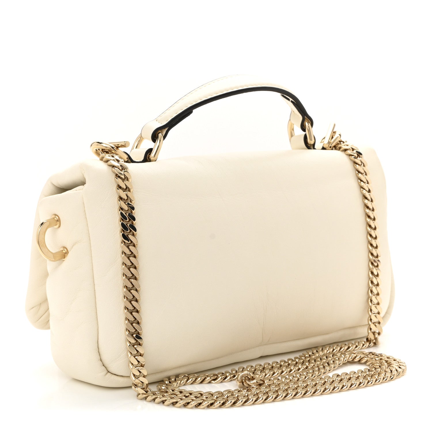 Gucci Lambskin Mini GG Milano Top Handle Shoulder Bag White 3 of 11