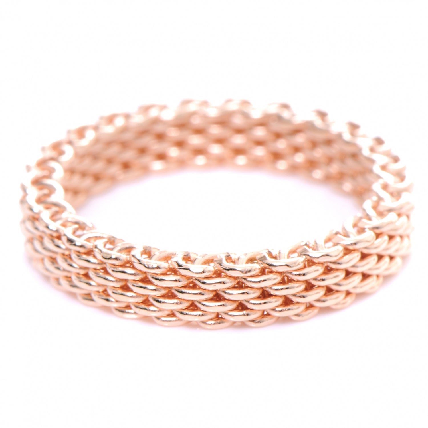 Tiffany 18k Rose Gold Narrow Mesh Somerset Ring 6 1 of 5