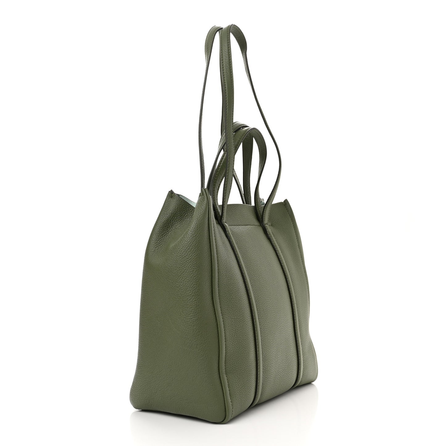 Grained Calfskin The Tag Tote Green