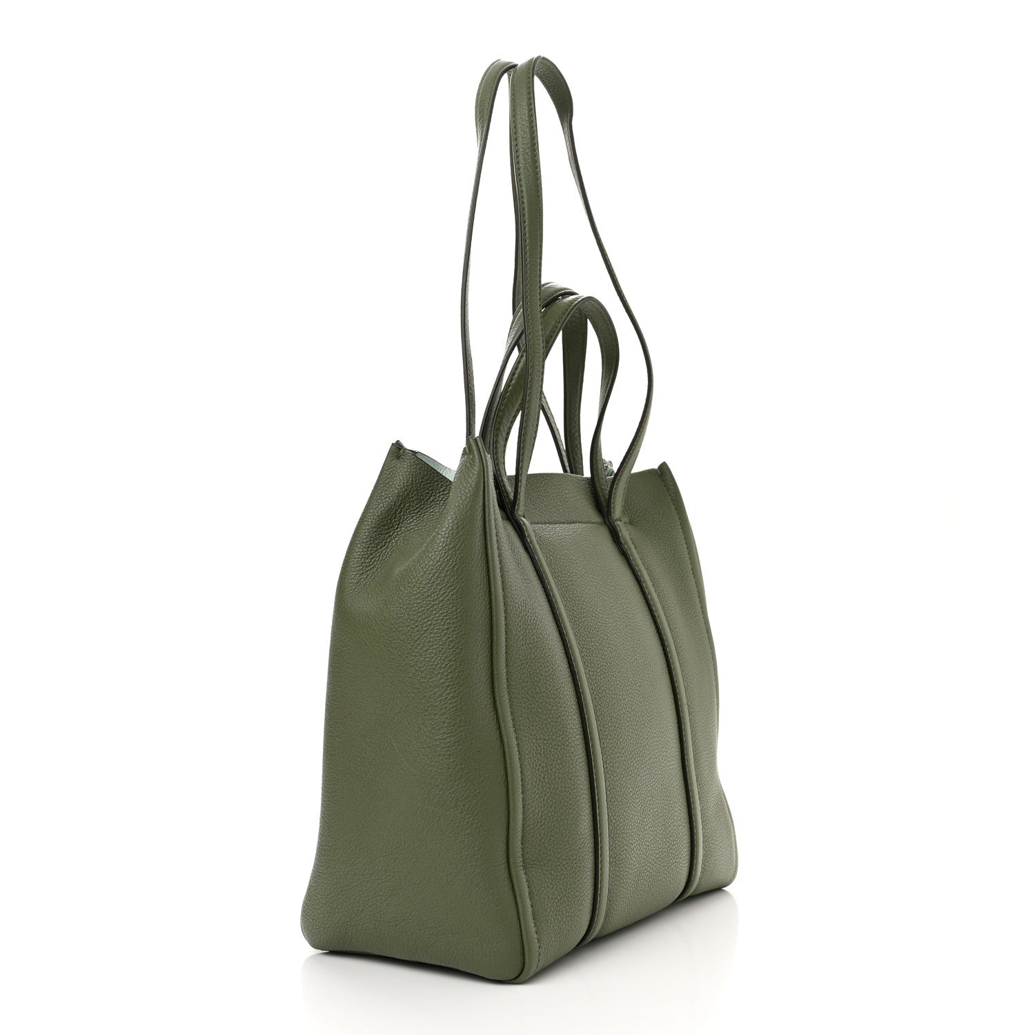 Marc Jacobs Grained Calfskin The Tag Tote Green 3 of 11