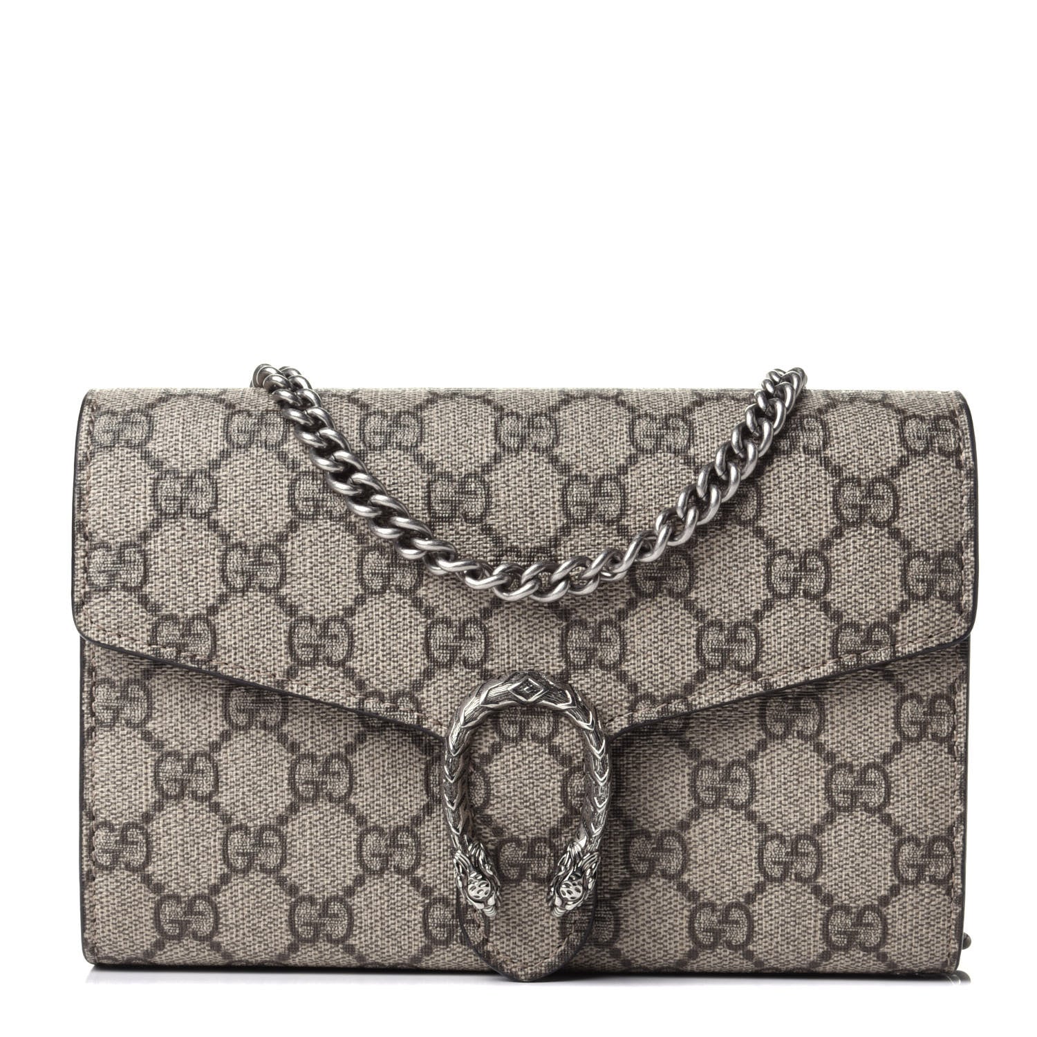 Gucci GG Supreme Monogram Mini Dionysus Chain Wallet Beige Taupe 1 of 4