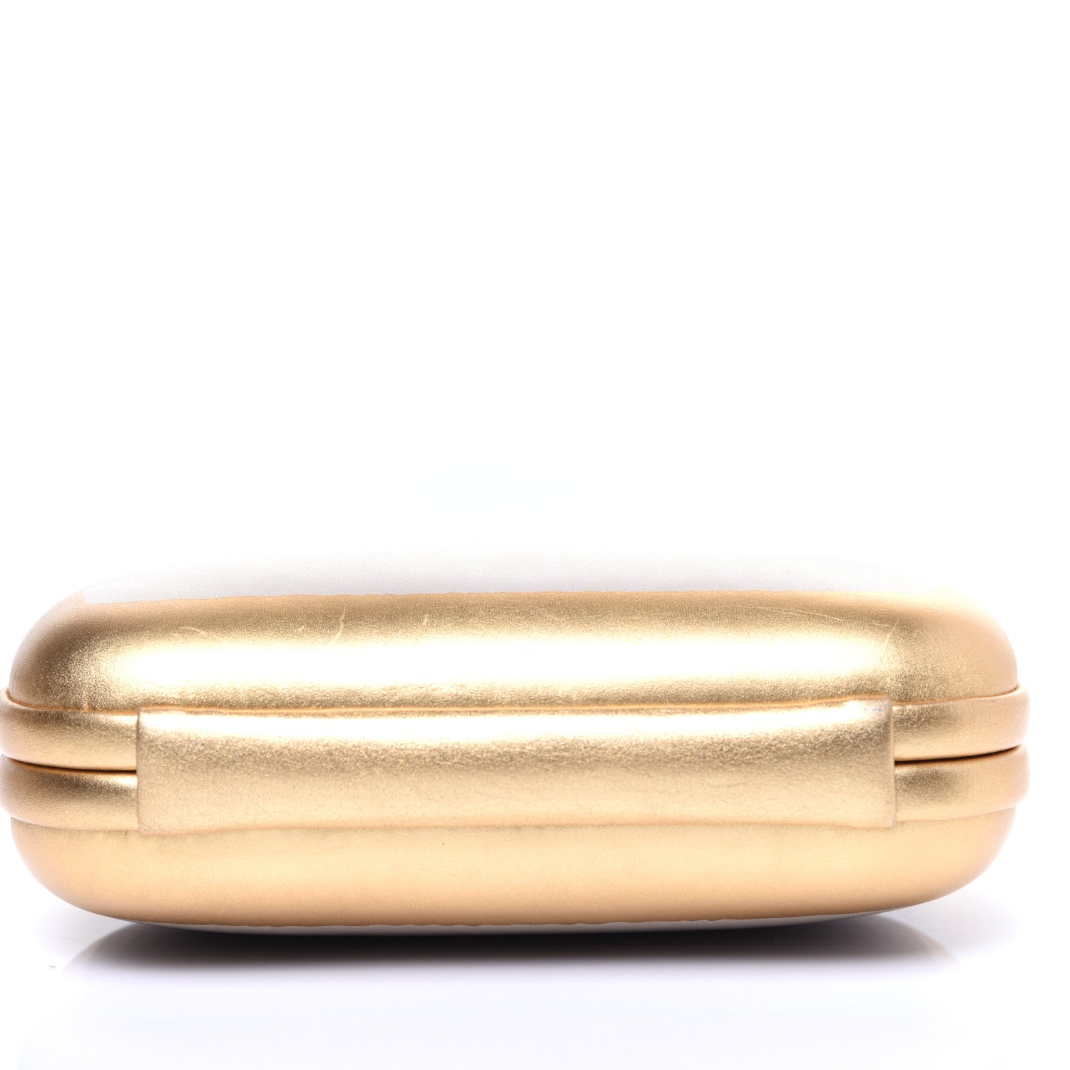 Bottega Veneta Gilded Waxed Leather Knot Clutch Gold White 8 of 11