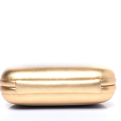 Bottega Veneta Gilded Waxed Leather Knot Clutch Gold White 8 of 11