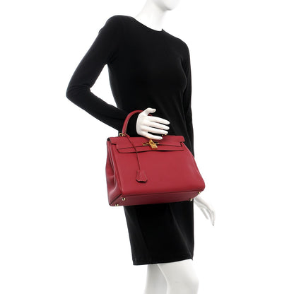 Hermes Togo Kelly Retourne 32 Rubis 3 of 8