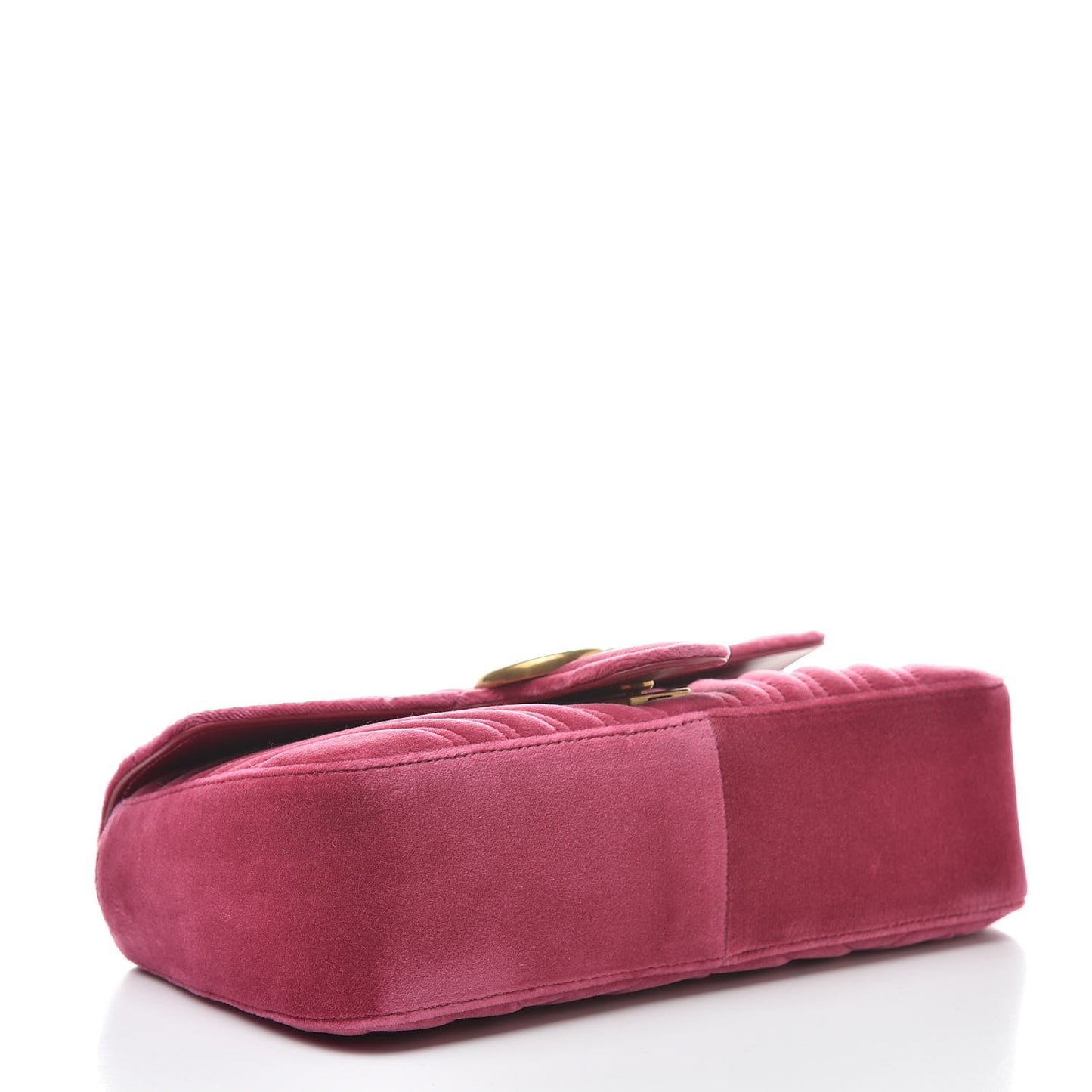 Velvet Matelasse Small GG Marmont Shoulder Bag Fuchsia Violet Cyclamen