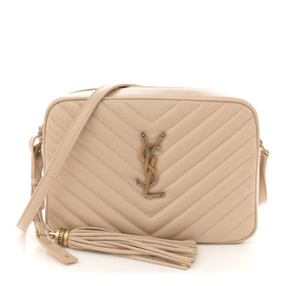Saint Laurent Calfskin Matelasse Monogram Lou Camera Bag Dark Beige 1 of 12