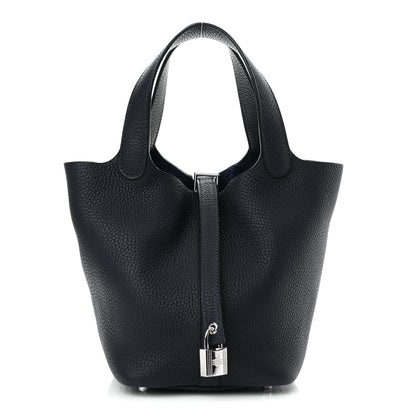 Hermes Taurillon Clemence Picotin Lock 18 PM Bleu Nuit 1 of 12